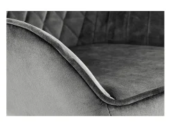 Silla de bar regulable en altura de terciopelo gris con patas de metal EDEN