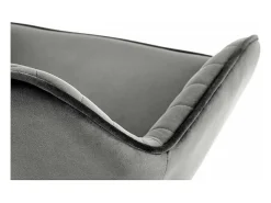 Silla de bar regulable en altura de terciopelo gris con patas de metal EDEN