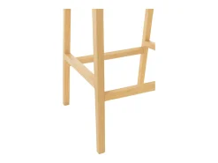 Silla de bar SUKA de madera de roble – Diseño contemporáneo-Color ribete verde crudo