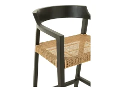 Silla de bar SUKA de madera de roble – Diseño contemporáneo-Color Negro