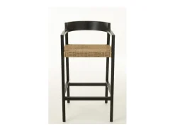 Silla de bar SUKA de madera de roble – Diseño contemporáneo-Color Negro