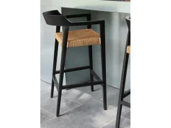Silla de bar SUKA de madera de roble – Diseño contemporáneo-Color Negro