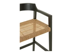 Silla de bar SUKA de madera de roble – Diseño contemporáneo-Color Negro
