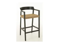 Silla de bar SUKA de madera de roble – Diseño contemporáneo-Color Negro