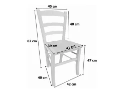 Silla de campo con asiento de madera maciza cruda para pintar