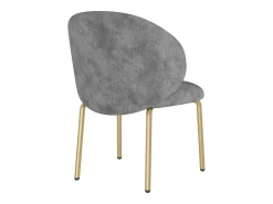 Silla de chenilla gris con patas de metal dorado
