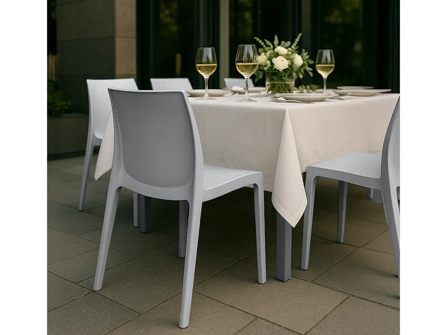 Silla de cocina Apilable de Polipropileno Rome Grand Soleil - Gris