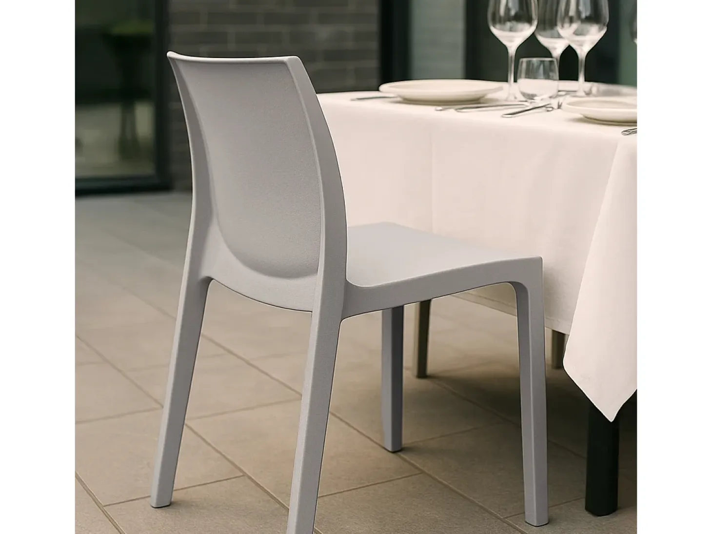 Silla de cocina Apilable de Polipropileno Rome Grand Soleil - Gris