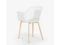 Silla de cocina moderna de diseño en polipropileno con reposabrazos Vetra - Blanco