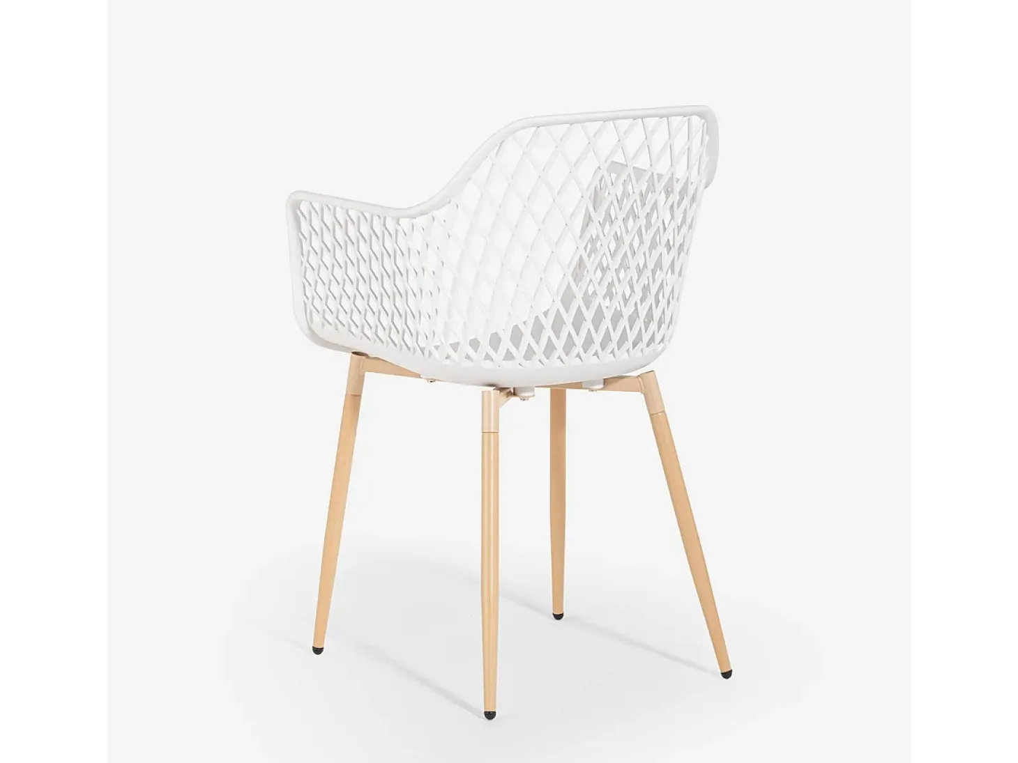 Silla de cocina moderna de diseño en polipropileno con reposabrazos Vetra - Blanco