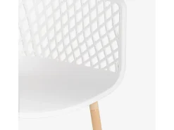 Silla de cocina moderna de diseño en polipropileno con reposabrazos Vetra - Blanco