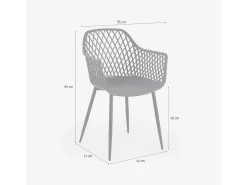 Silla de cocina moderna de diseño en polipropileno con reposabrazos Vetra - Blanco