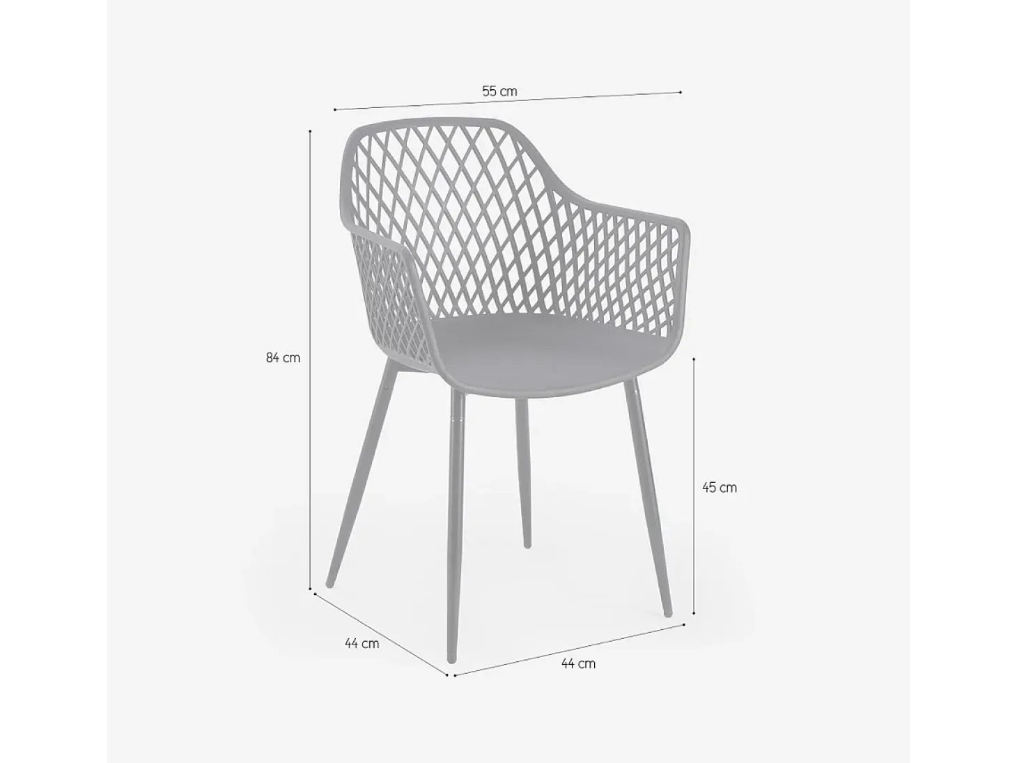 Silla de cocina moderna de diseño en polipropileno con reposabrazos Vetra - Blanco