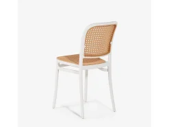 Silla de cocina y restaurante exterior apilable de estilo clásico Vihmin - Blanco