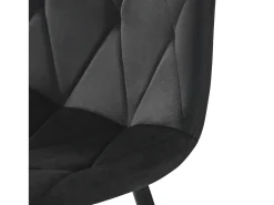 Silla de comedor (4 piezas), tapizada de diseño, asiento de terciopelo sarga, estructura de metal, respaldo, patas de metal negro, color beige (45 x 40 x 86 cm)