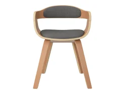 Silla de comedor 4 uds madera curvada y tela gris claro