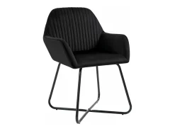 Silla de comedor 6 unidades terciopelo negro