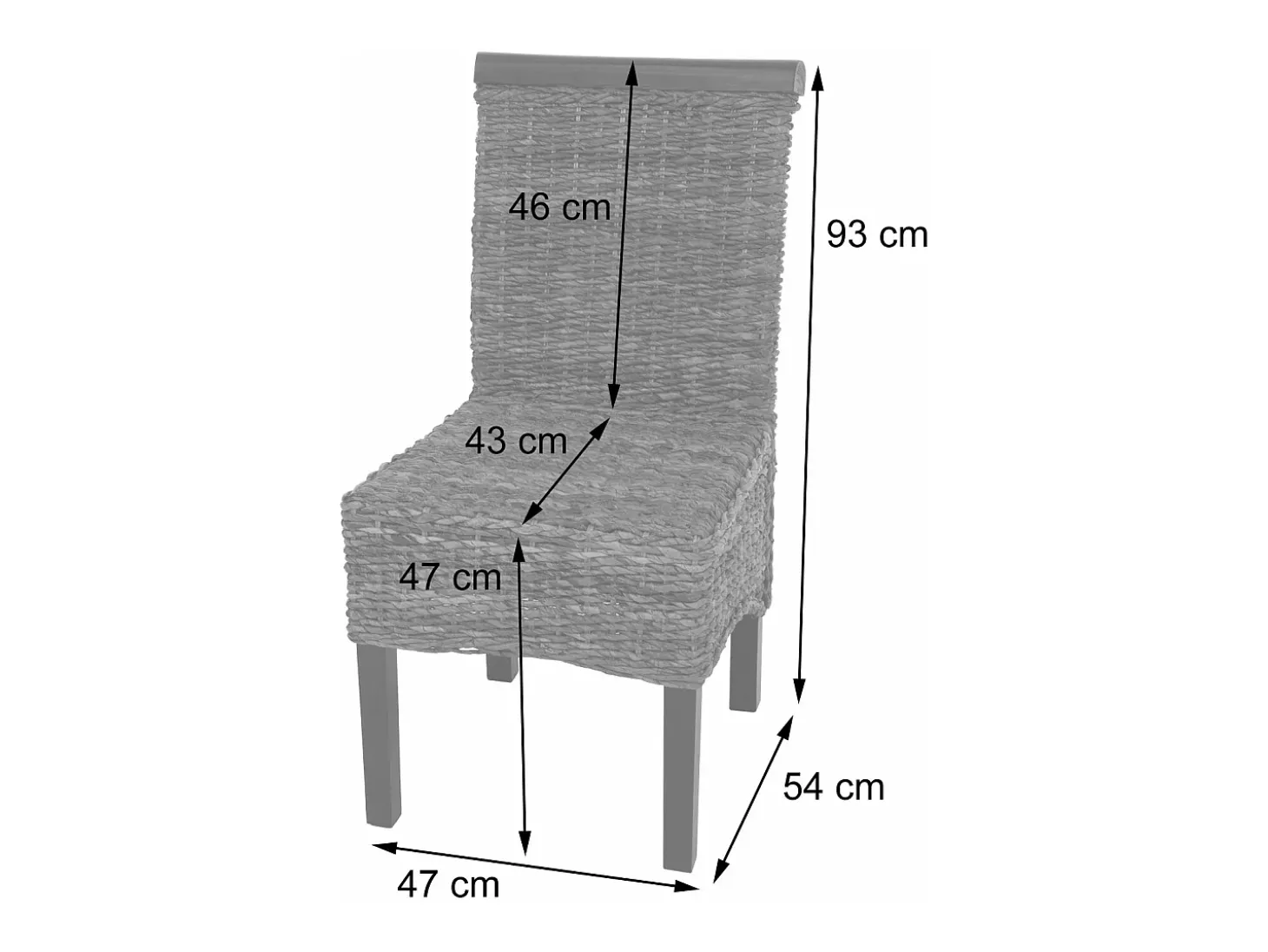 Silla de comedor Acireale (set de 6), oscuro, sin cojín