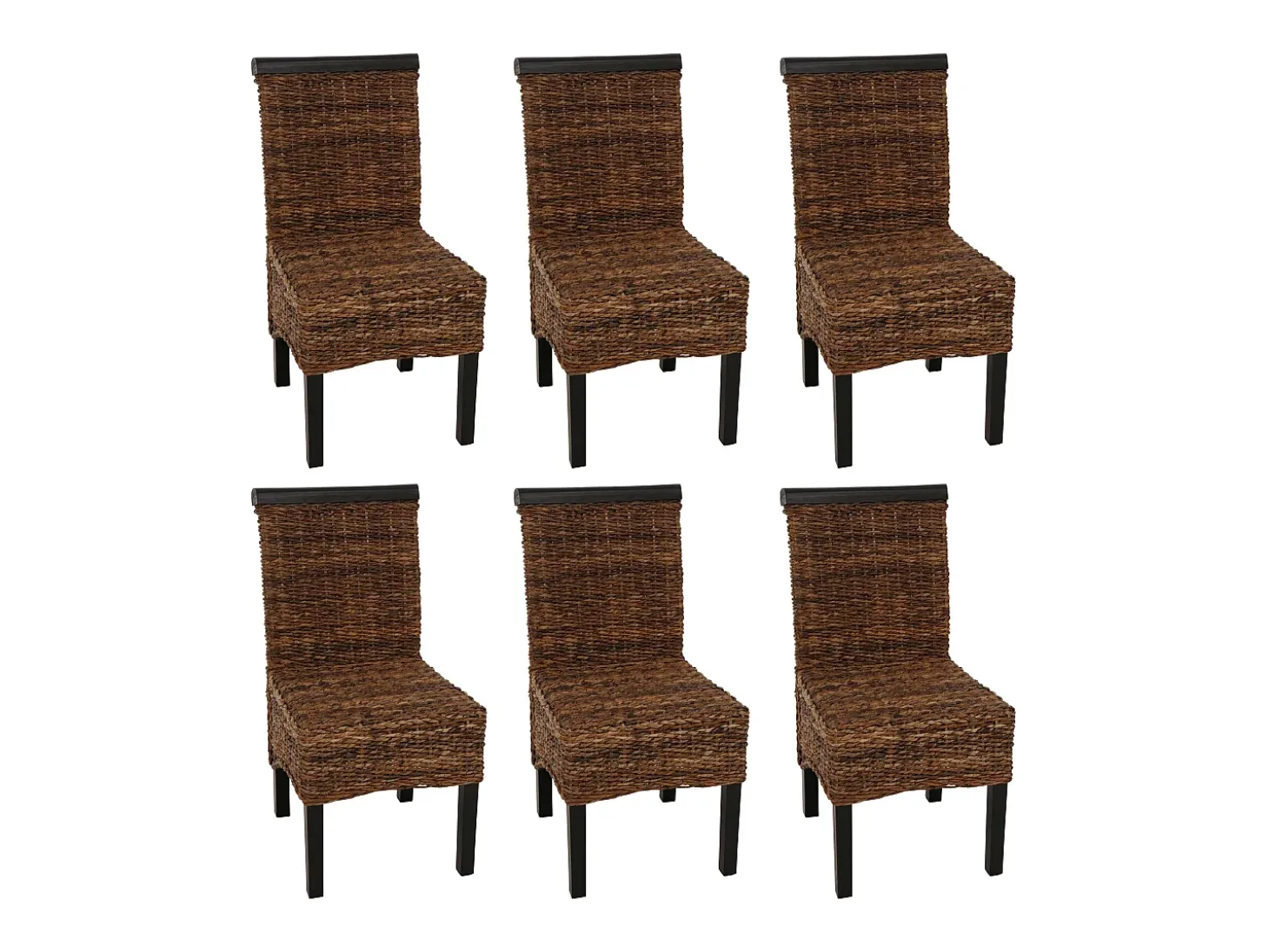 Silla de comedor Acireale (set de 6), oscuro, sin cojín