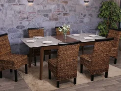 Silla de comedor Acireale (set de 6), oscuro, sin cojín