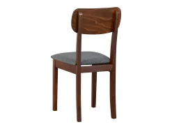 Silla de comedor acolchada – Gris oscuro/Nogal – NOELES