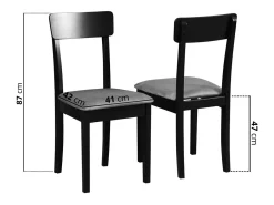 Silla de comedor acolchada – Gris oscuro/Blanco – WEHRON