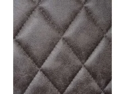 Silla de comedor Alma en microfibra nobuk marrón con patas de metal negro