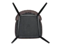 Silla de comedor Alma en microfibra nobuk marrón con patas de metal negro