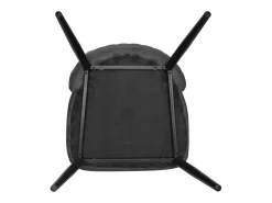 Silla de comedor Alma en microfibra nobuk gris oscuro con patas de metal negro