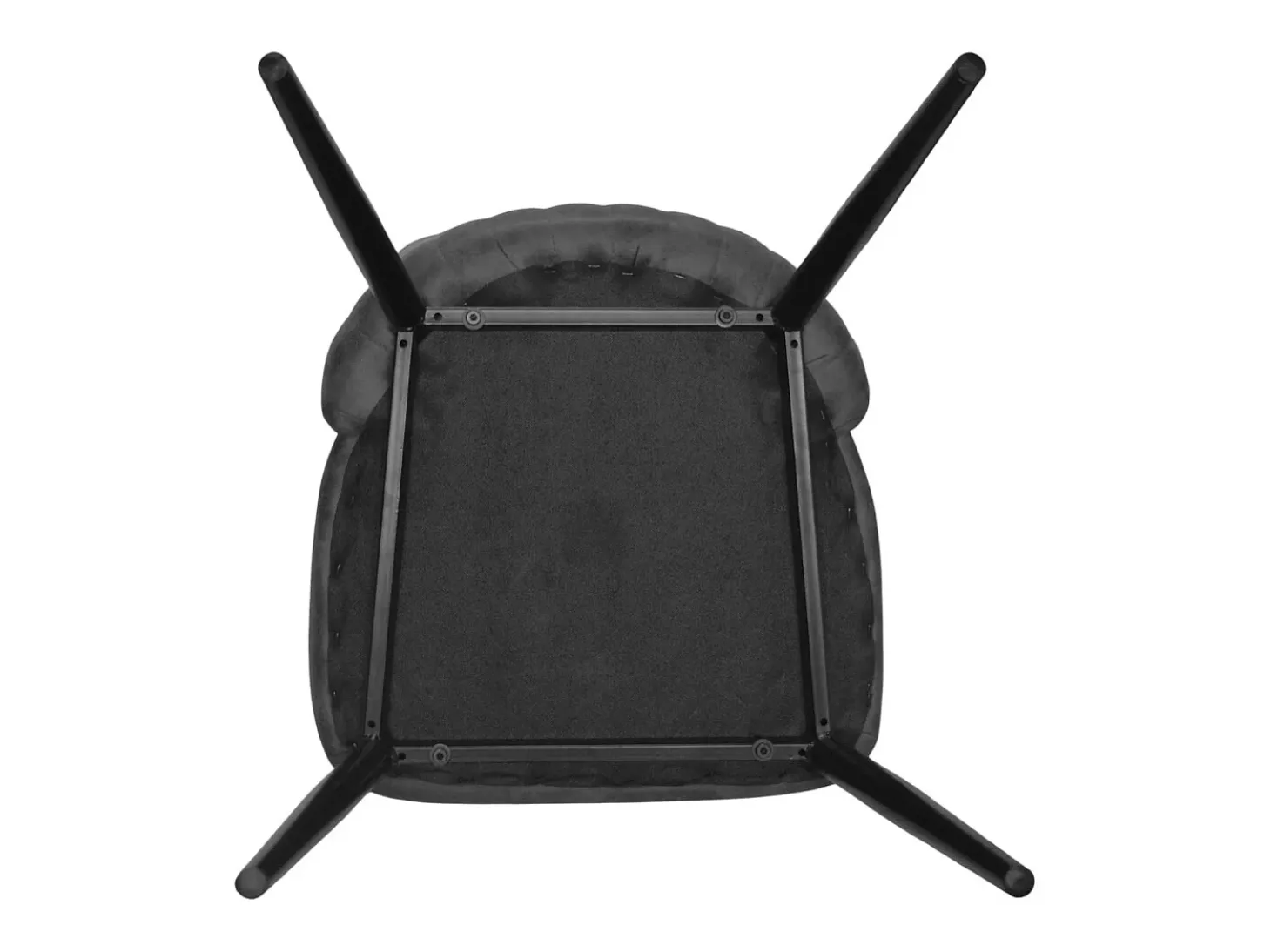 Silla de comedor Alma en microfibra nobuk gris oscuro con patas de metal negro