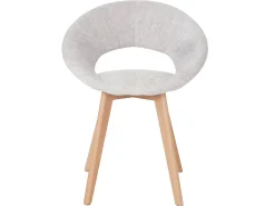 Silla de comedor Almada III, Textil, crema/gris