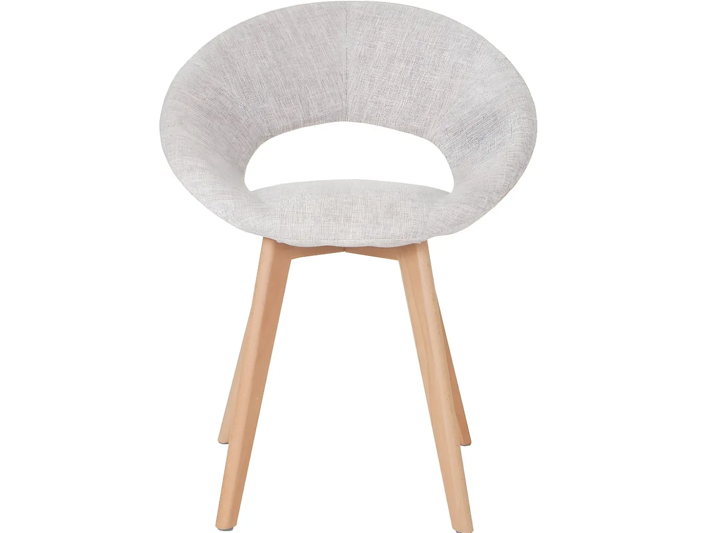 Silla de comedor Almada III, Textil, crema/gris
