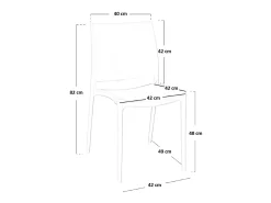 Silla de comedor Altea en plástico marrón claro, modelo confort