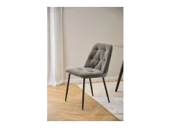 Silla de comedor Brooke bouclé gris.