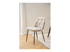 Silla de comedor Brooke bouclé beige.