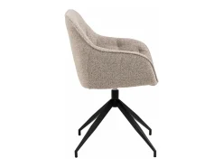 Silla de comedor Brooke con reposabrazos función giratoria beige.