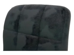Silla de comedor Cadiz, giratoria, tela/textil gris oscuro, base cromada