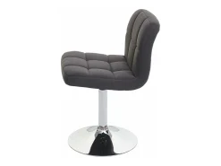 Silla de comedor Cadiz, giratoria, tela/textil gris oscuro, base cromada