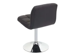 Silla de comedor Cadiz, giratoria, tela/textil gris oscuro, base cromada