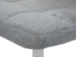 Silla de comedor Cadiz, giratoria, tela/textil gris claro, base cromada