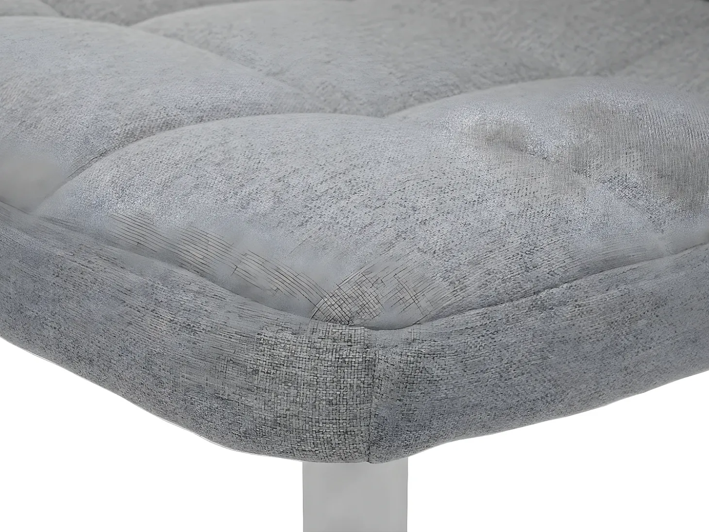 Silla de comedor Cadiz, giratoria, tela/textil gris claro, base cromada