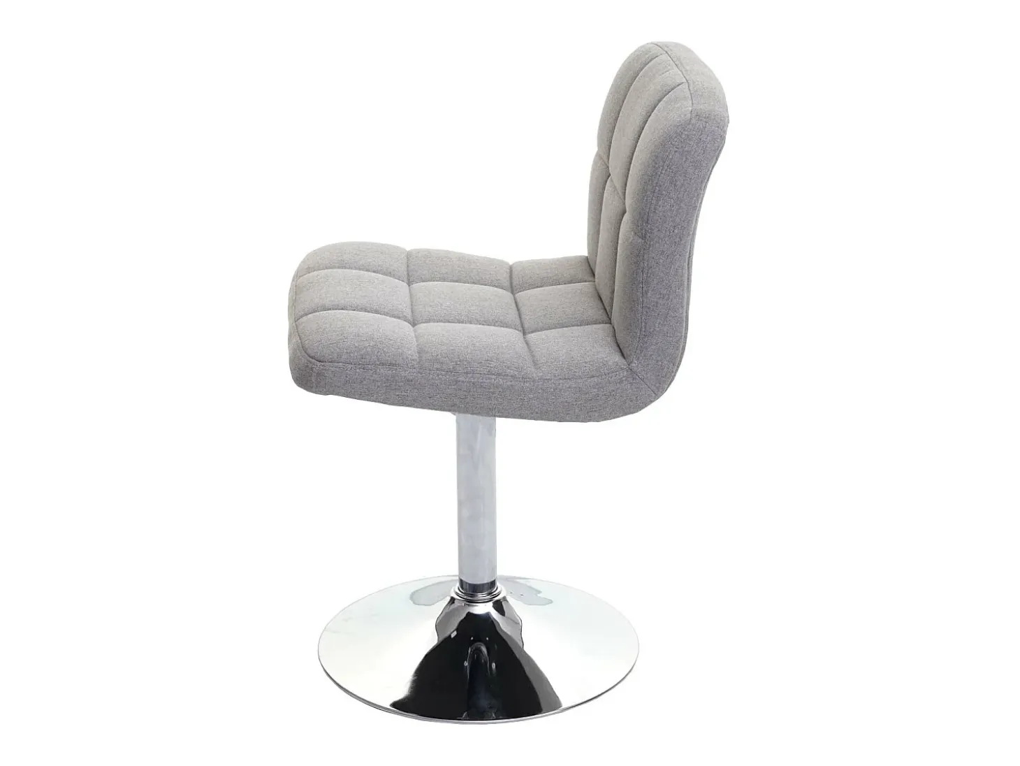 Silla de comedor Cadiz, giratoria, tela/textil gris claro, base cromada