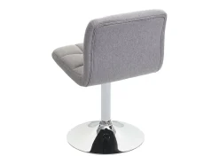 Silla de comedor Cadiz, giratoria, tela/textil gris claro, base cromada
