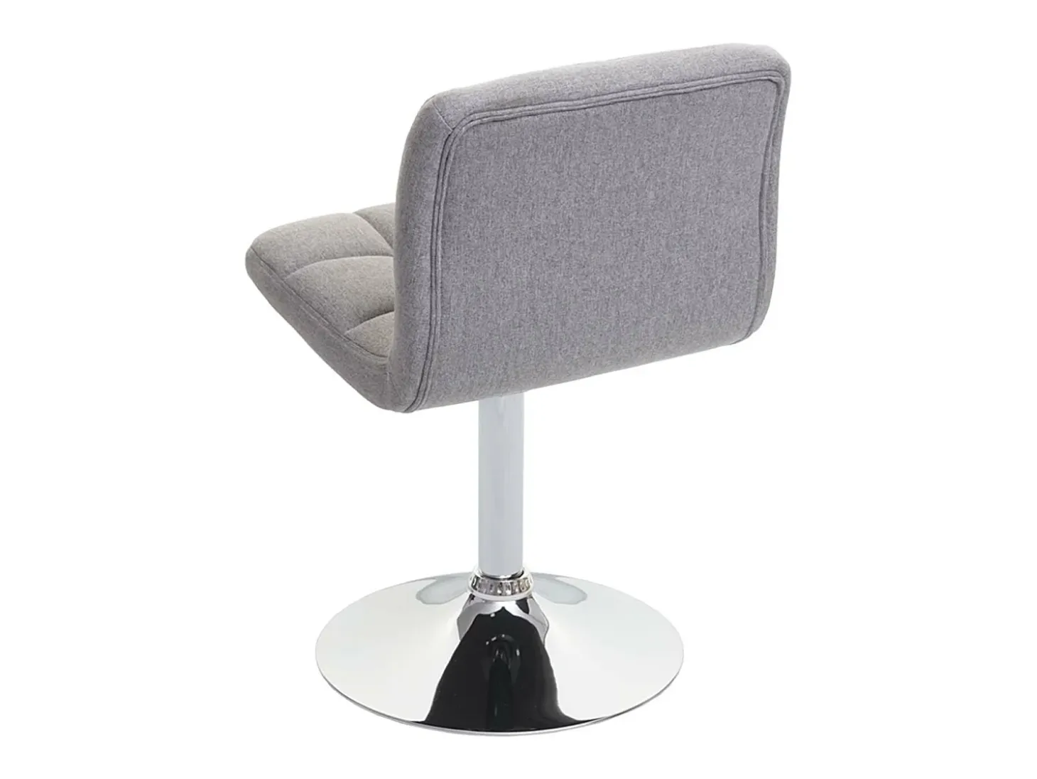Silla de comedor Cadiz, giratoria, tela/textil gris claro, base cromada