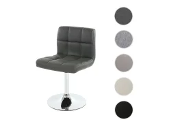 Silla de comedor Cadiz, giratoria, piel sintética gris, base cromada