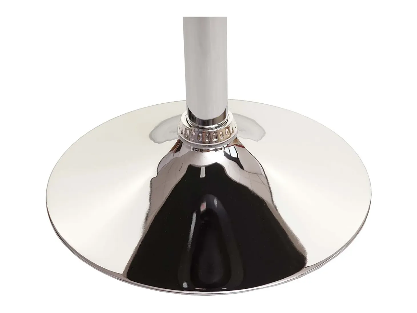 Silla de comedor Cadiz, giratoria, piel sintética gris, base cromada
