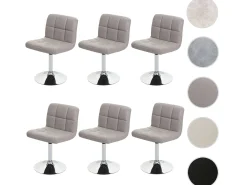 Silla de comedor Cadiz (set de 6), gris topo