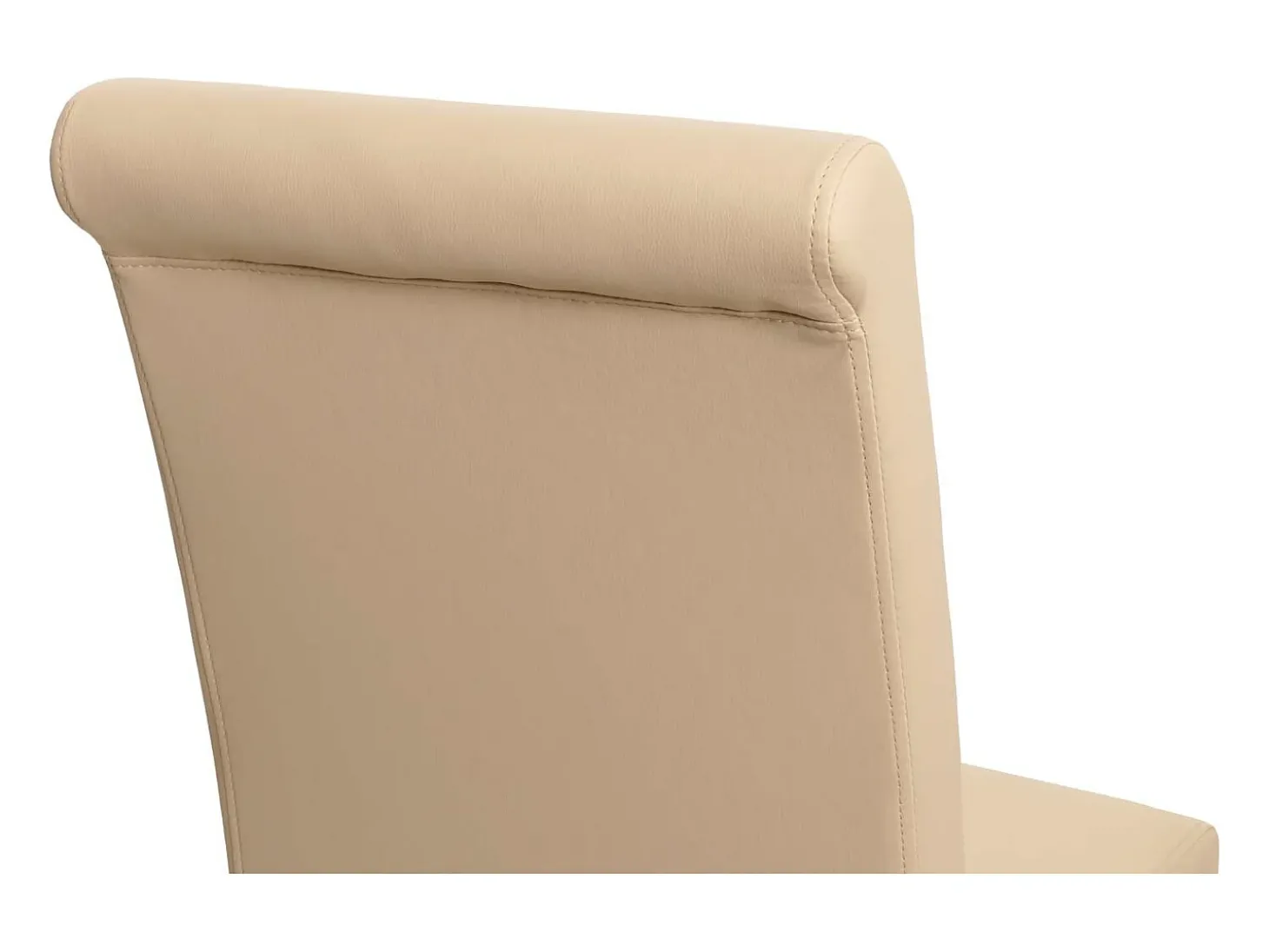 Silla de comedor Cesena (set de 2), Piel, crema, patas oscuras