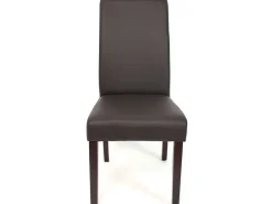 Silla de comedor Cesena (set de 2), polipiel mate, marrón, patas oscuras