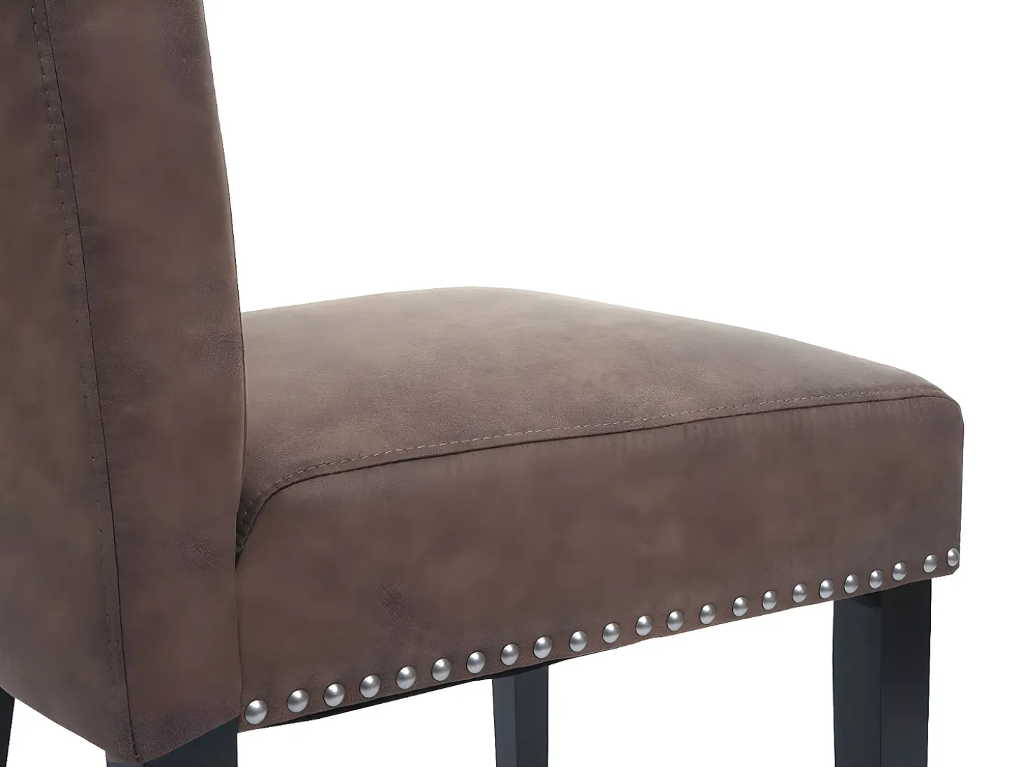 Silla de comedor Chesterfield II (juego de 6), tela/textil marrón, patas oscuras